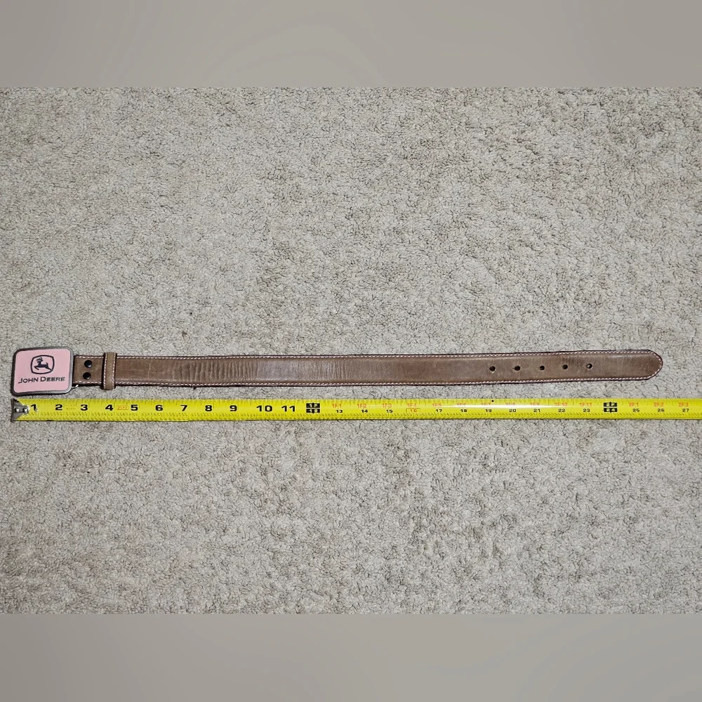 John Deere Girls Leather Belt w/ Pink Buckle